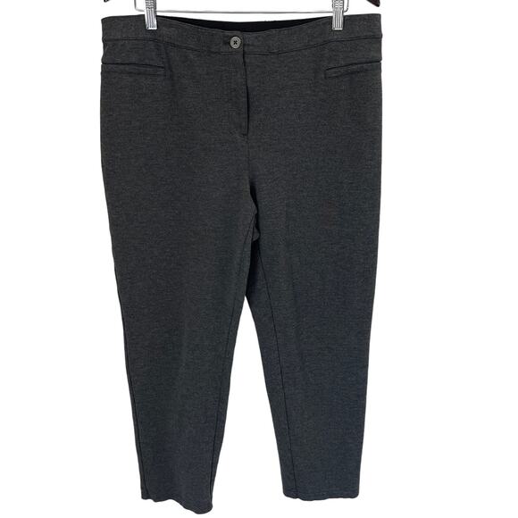 CHICO'S Gray Career Ponte Knit Pants Size 2.5 Short or Large Short Minimalist - Picture 1 of 8